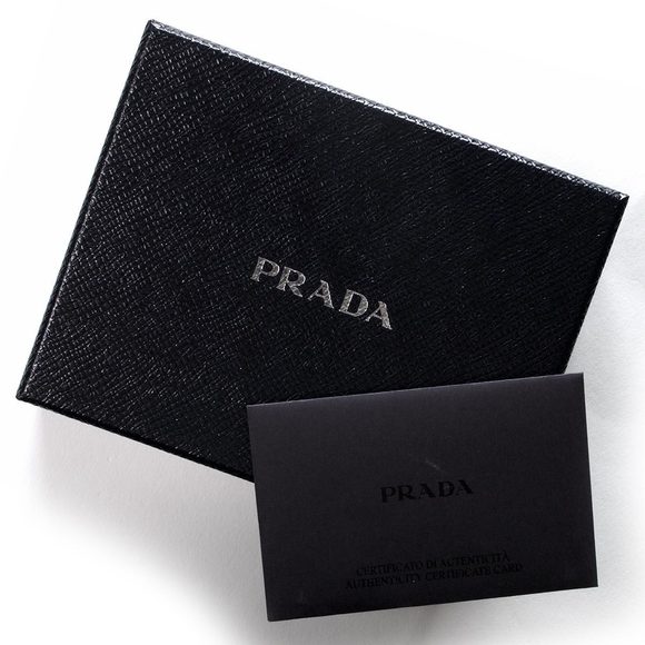 Prada Bilfold Wallet Saffiano Triangle Plate Foco Red - Picture 8 of 8